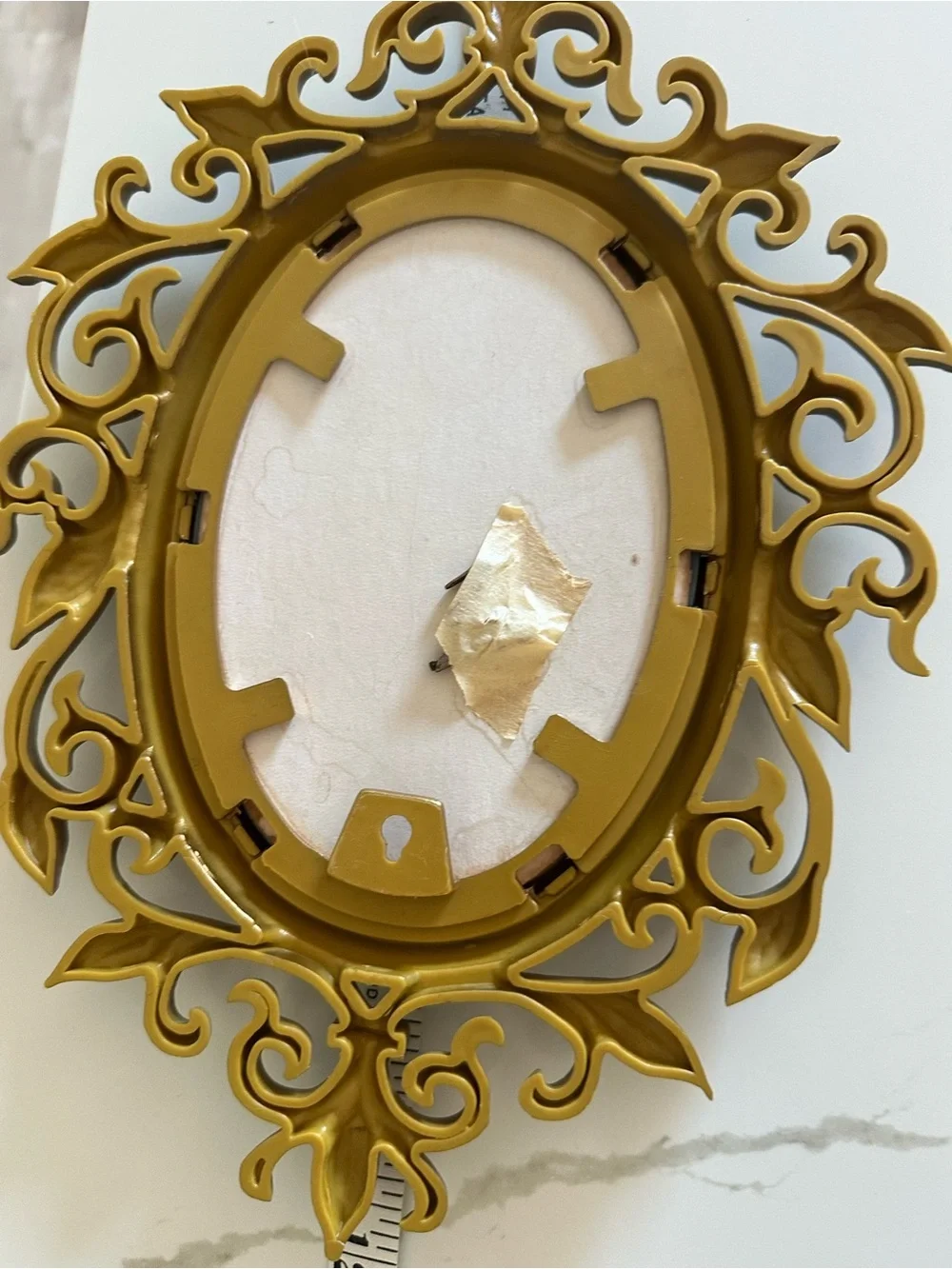 Vintage Syroco Hollywood Regency style small wall mirror & shelf set
